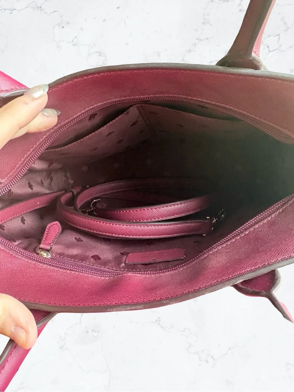 kate spade Melanie Cranberry Saffiano Leather Tote Bag